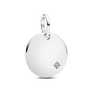 Hovedbilde Engravable Lab-Grown Diamond Tag Pendant- silver 