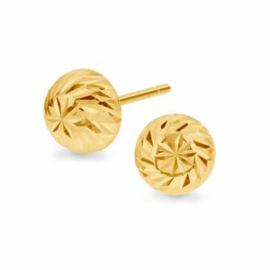 Hovedbilde &Oslash;repynt i gult gull, fasettert halvkule 6mm