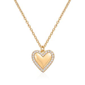 Hovedbilde Kjede hjerte i forgylt s&oslash;lv med Cz