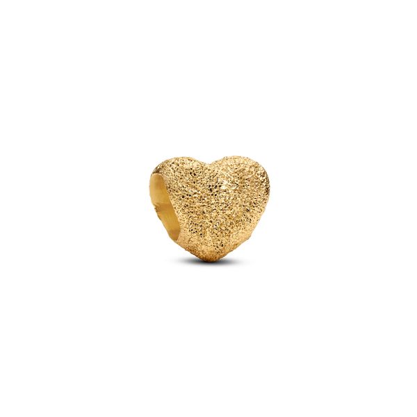 Textured heart mini charm - gold plated 