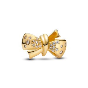 Hovedbilde Sparkling Bow Charm - Gold Plated 