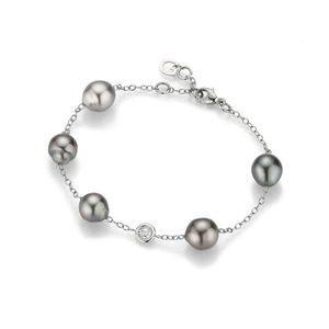 Hovedbilde Platina armlenke med Tahitiperler og diamant 