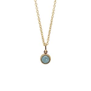 Bilde av Koulè Pendant with 6mm Aquamarine - Goldplated