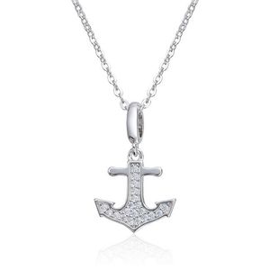 Hovedbilde Anheng anker i s&oslash;lv rhodinert med cirkoner