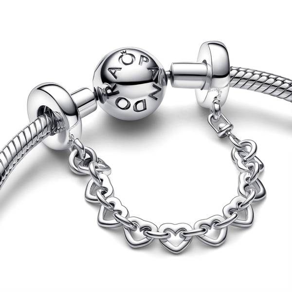 PANDORA SAFETY CHAIN Linked Hearts 