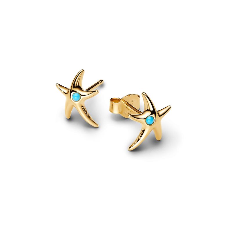 Starfish 14k gold-plated stud earrings 