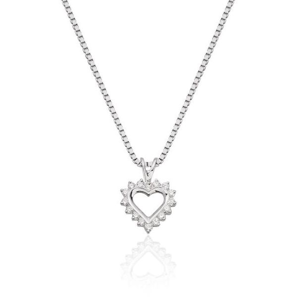 Anheng hjerte med diamant, 0,11ct