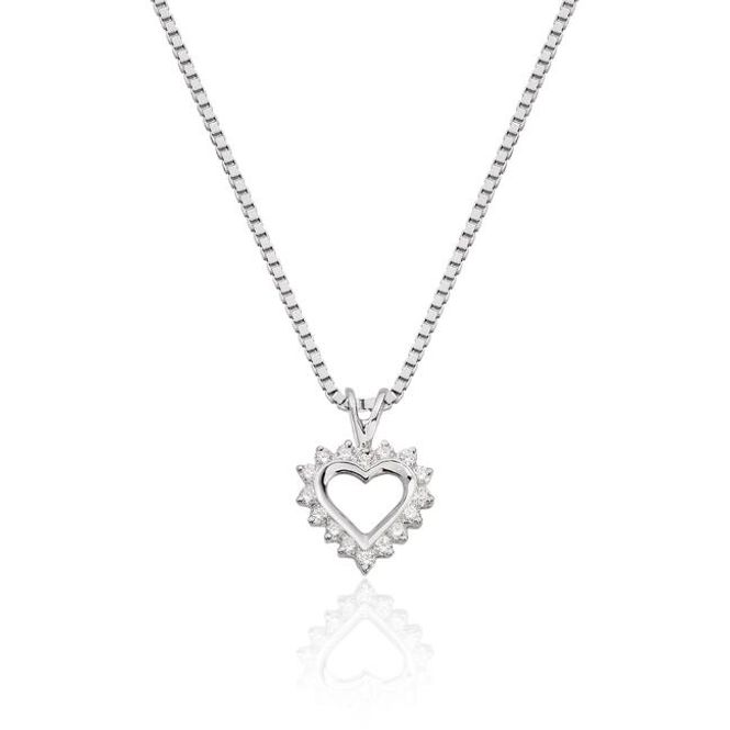 Hovedbilde Anheng hjerte med diamant, 0,11ct